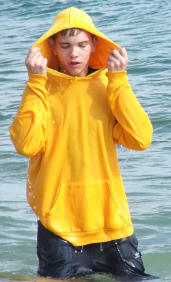 Soaking wet cotton hoodie