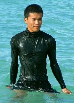 lycra swim shirt black