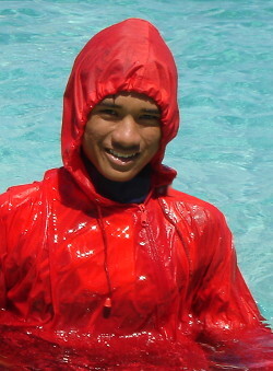 poncho cape red friends sun protection boracay splash