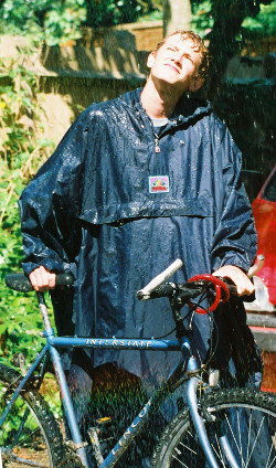 poncho blue cycling cape rain wet