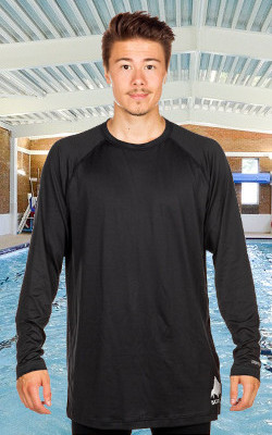 Swimming in a sweatshirt