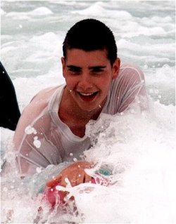 Swimming in white t-shirt