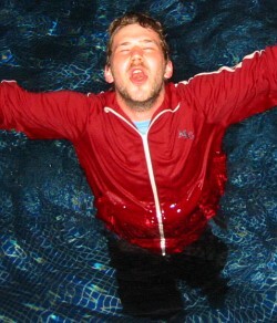 adidas tracksuit in pool
